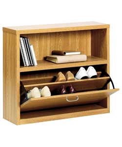 Oak Effect Chunky Hallway Shoe Cabinet
