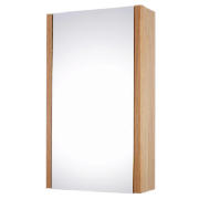 Oak Effect Sided Mirror Fronted Bathroom Cabinet