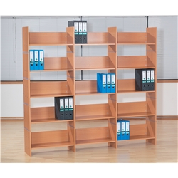 Oak Five-Shelf Triple Bookcase Size (WxDxH):