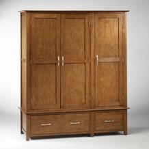 Oak French Dark Oak Wardrobe Triple