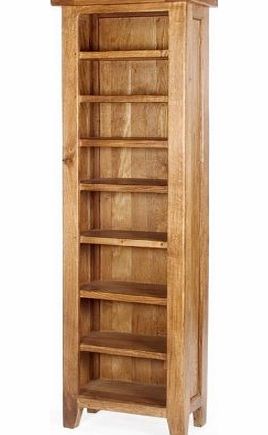 Oak Furniture House Neo tall bookcase cd dvd storage solid oak wood rustic furniture