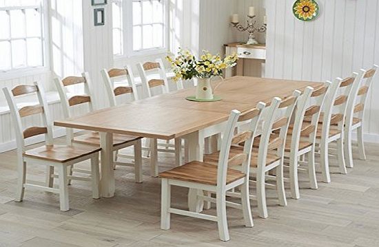 Oak Furniture House Petal Painted Oak Furniture Large Extending Dining Table 270cm
