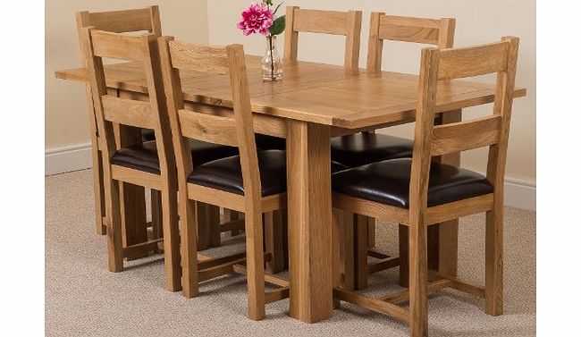 OAK FURNITURE KING HAMPTON DINING TABLE amp; 6 LINCOLN CHAIRS