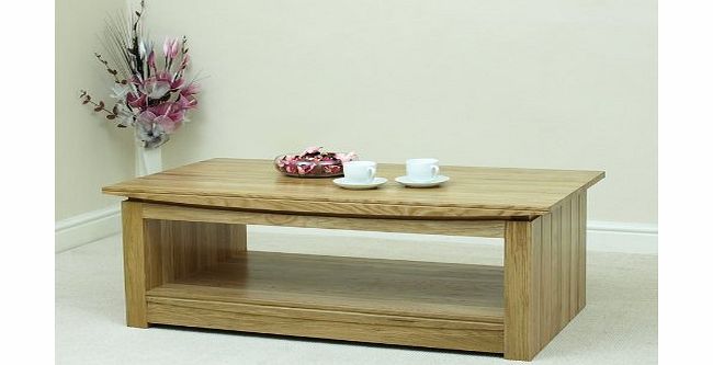 OAK FURNITURE KING MILAN SOLID OAK COFFEE TABLE LIVING ROOM FURNITURE