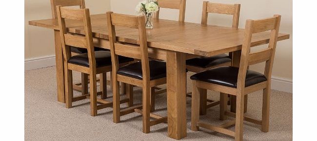 OAK FURNITURE KING SEATTLE OAK EXTENDING TABLE amp; 6 LINCOLN DINING CHAIRS