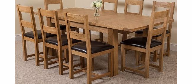 OAK FURNITURE KING SEATTLE OAK EXTENDING TABLE amp; 8 LINCOLN DINING CHAIRS
