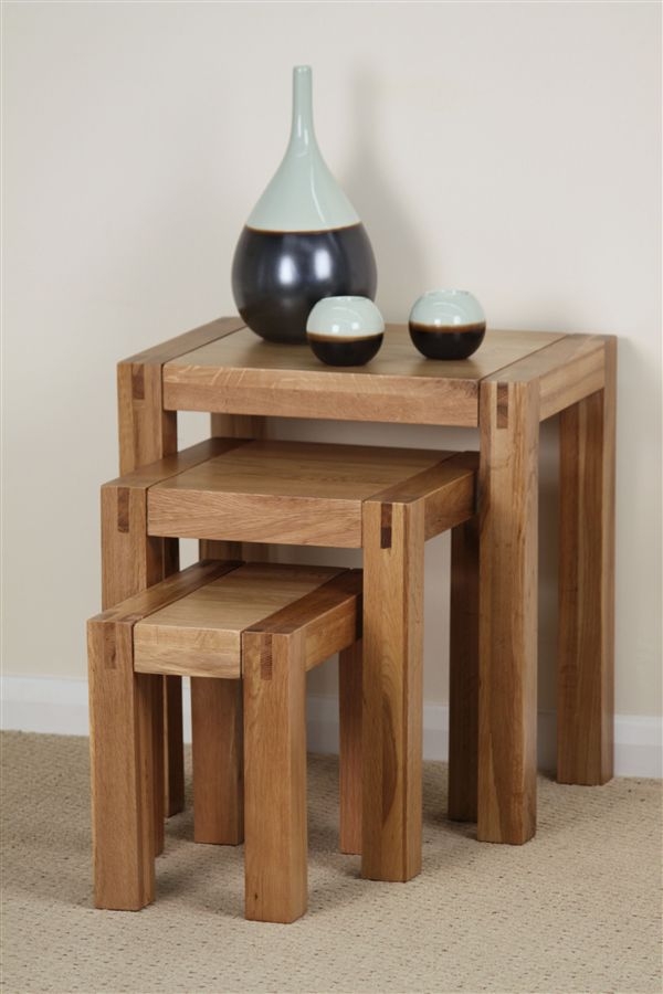 Oak Furniture Land Alto Solid Oak Nest of Tables