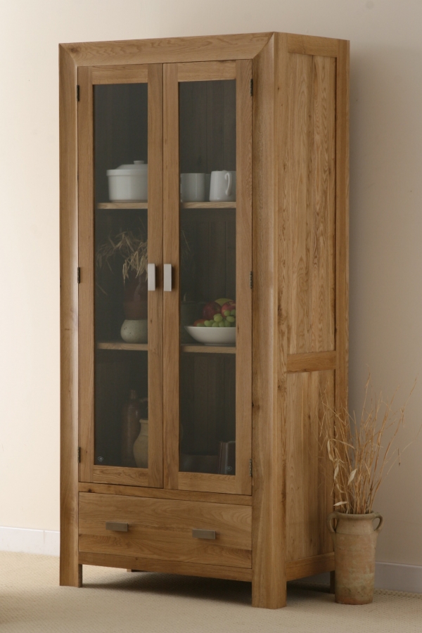 Carva Solid Oak Display Cabinet