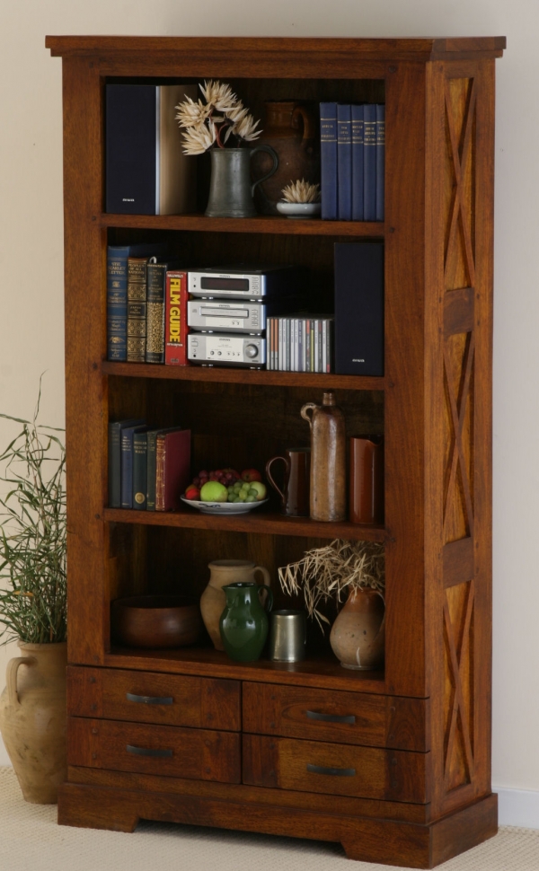 Oak Furniture Land Corsica Brown Teak Mango Bookcase