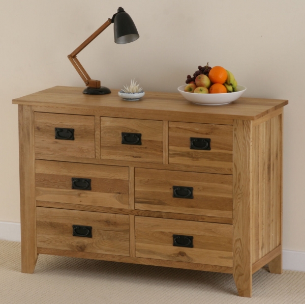Oak Furniture Land Eden Solid Oak 7 Drawer Chest