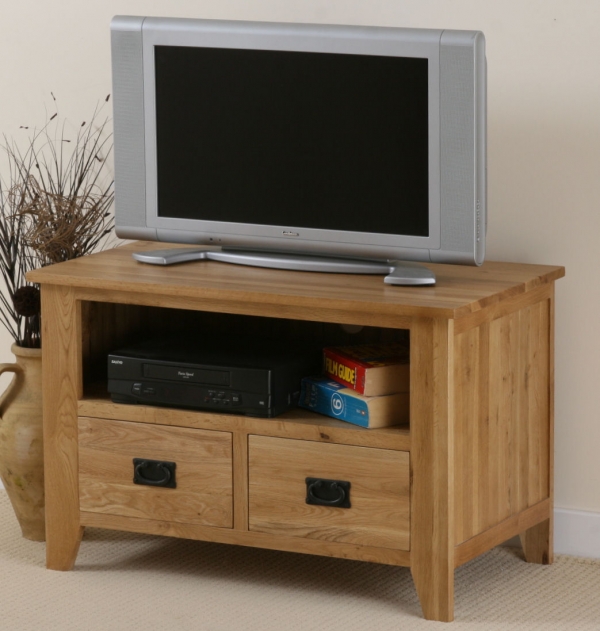 Oak Furniture Land Eden Solid Oak TV / DVD / VCR Cabinet