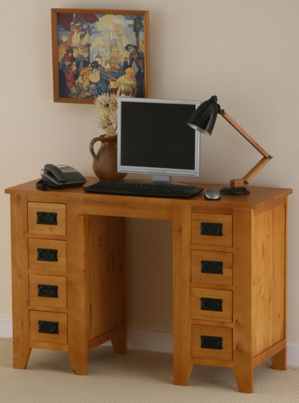 Oak Furniture Land Eden Writing Desk in Medium Oak