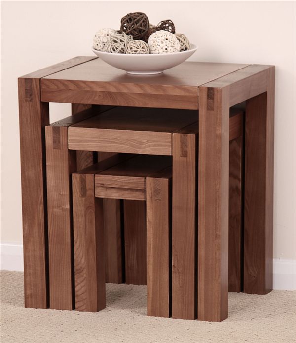 Oak Furniture Land Enzo Solid Ash Nest of Tables