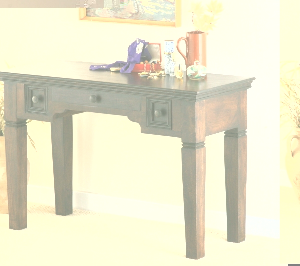 Oak Furniture Land Klassique Dark Indian 3 Drawer Dressing Table