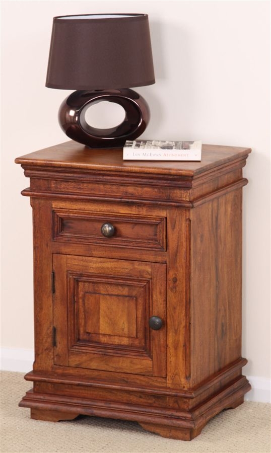 Klassique Teak Indian 1 Drawer Bedside Cabinet