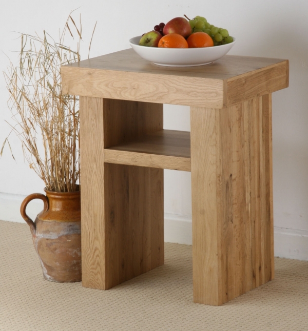 Oak Furniture Land Nero Solid Oak Lamp Table