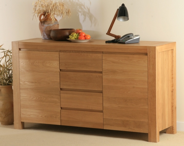 Oak Furniture Land Pablo Solid Oak 2 Door 4 Drawer Sideboard