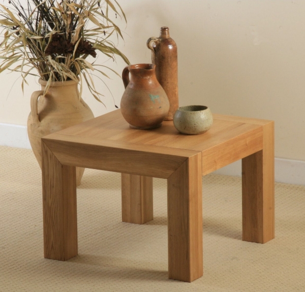 contemporary oak side table