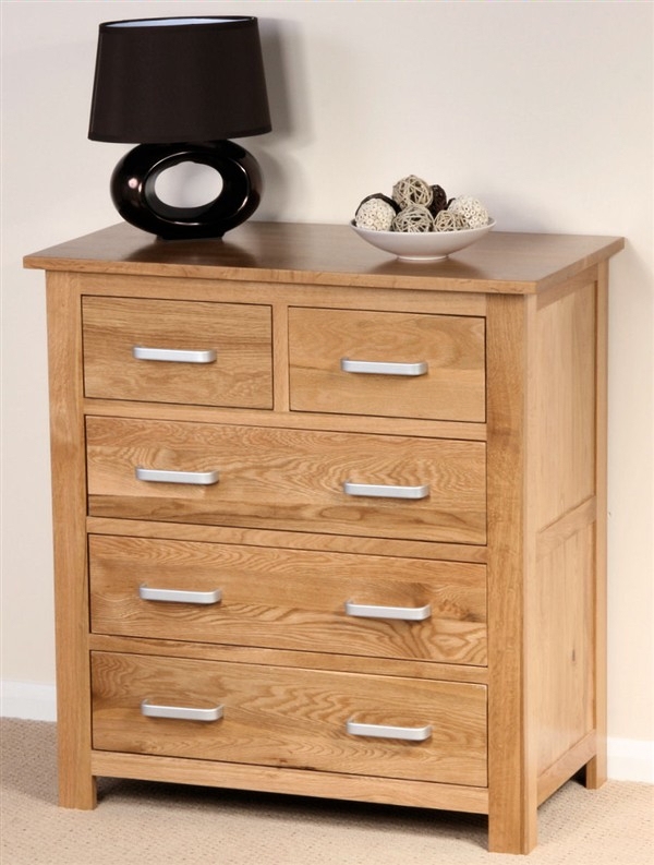 Oak Furniture Land Rivendell Solid Oak 5 Drawer Chest