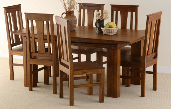 Tokyo Brown Teak Mango Dining Set with 6