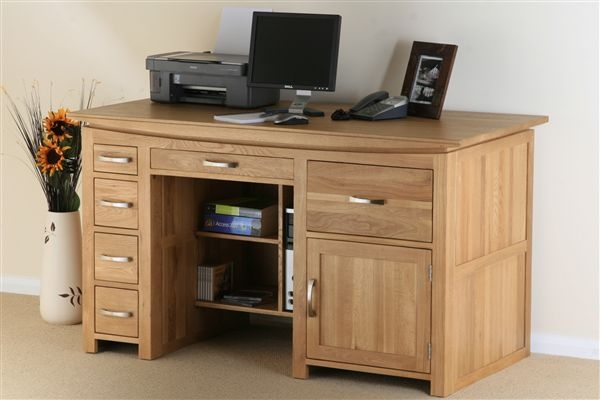 Oak Furniture Land Tokyo Solid Oak Computer Desk
