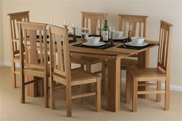 Tokyo Solid Oak Dining Set with 6 Solid Oak Chairs