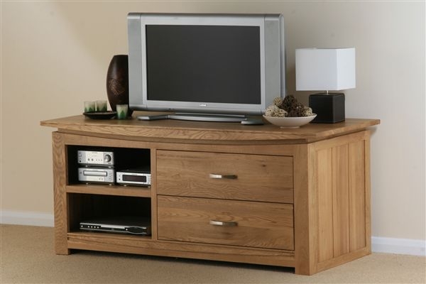 Oak Furniture Land Tokyo Solid Oak Widescreen TV / DVD Cabinet