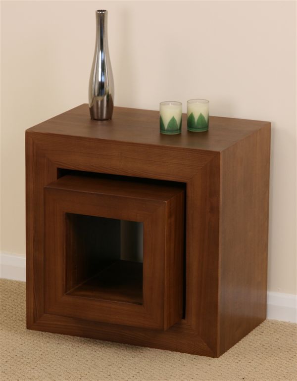 Oak Furniture Land Wesley Ash Set Of Two Cube Tables