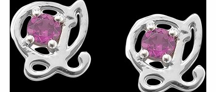 OAK L is for Love Pink Rhodolite Studs OFJ046