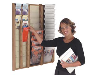 Oak modular brochure dispensers