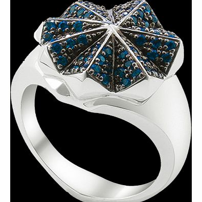 OAK Nature is King Ring, Silver with Blue Topaz