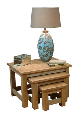 oak Nest of 3 Coffee Tables Mobel