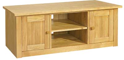 oak Plasma TV Unit with 2 doors and shelf