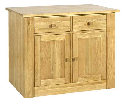 oak Sideboard Small with 2 Doors and 2 Drawers