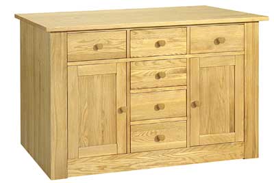 oak Sideboard Triple 2 doors and 6 drawers