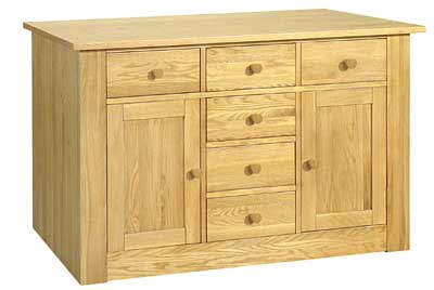 oak Sideboard Triple 2 doors and 6 drawers