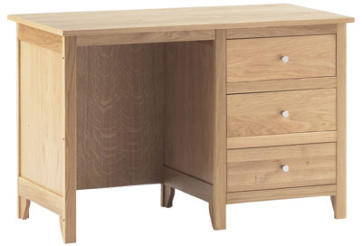 oak Single Computer Desk With Drawers Corndell