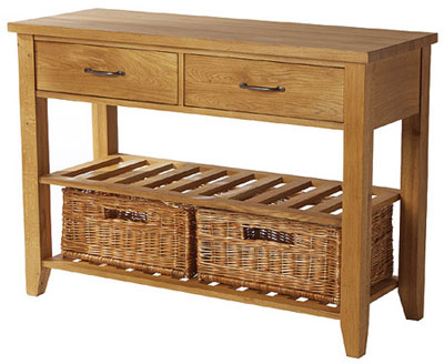 oak Table Basket With Wine Rack Double Wealden