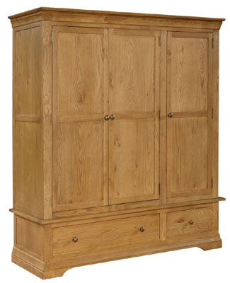 oak Triple Wardrobe French Style Devonshire