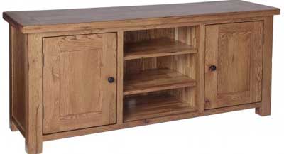 oak TV UNIT LARGE DEVON RUSTIC