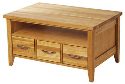 oak TV Unit With 3 Drawers And Shelf Wealden