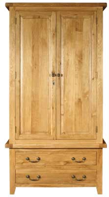 oak WARDROBE 2 DOOR 2 DRAWER COTSWOLD RUSTIC