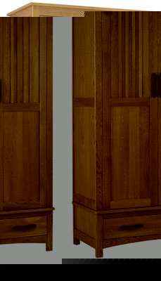 oak WARDROBE DOUBLE WITH DRAWER CORNDELL