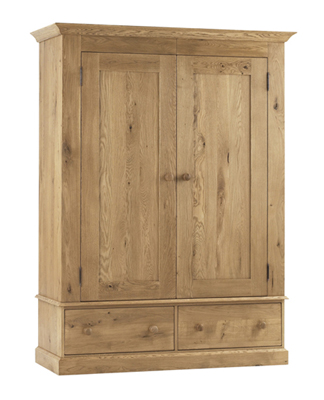 oak WARDROBE DOUBLE WITH DRAWERS CORNDELL