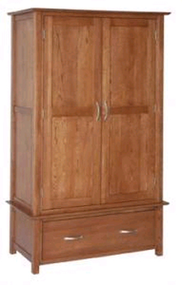oak WARDROBE GENTS 2 DOOR 1 DRAWER NEW OAK DARK