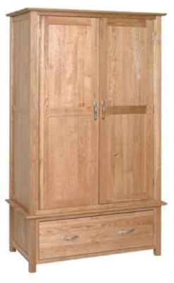 WARDROBE GENTS DOUBLE WITH 1 DRAWER NEW OAK