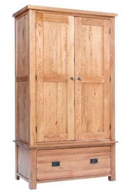 oak WARDROBE GENTS WITH DRAWER RUSTIC