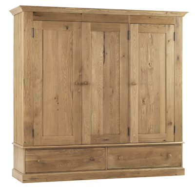 oak WARDROBE TRIPLE WITH DRAWERS CORNDELL