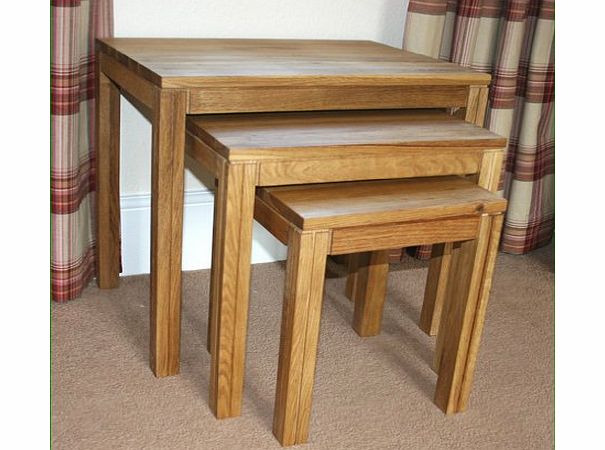 Oakita Rome Solid Oak Nest of Tables. Massive Sale!