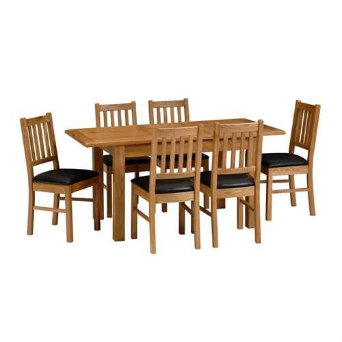 130cm-165cm Extending Dining Table and 6